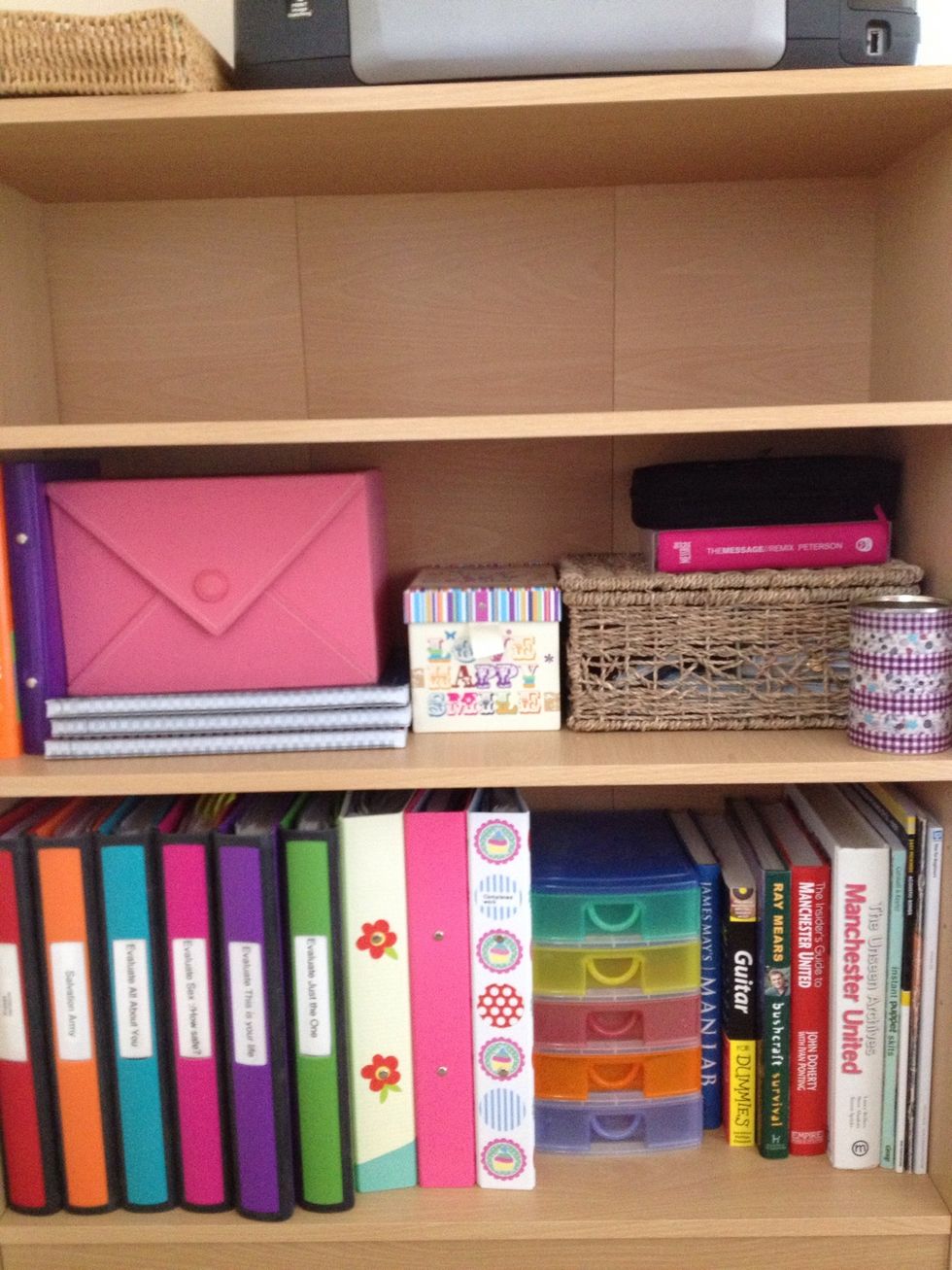 Carry on with your puzzle. All the boxes and baskets have stuff in but make the space look tidy and organised.