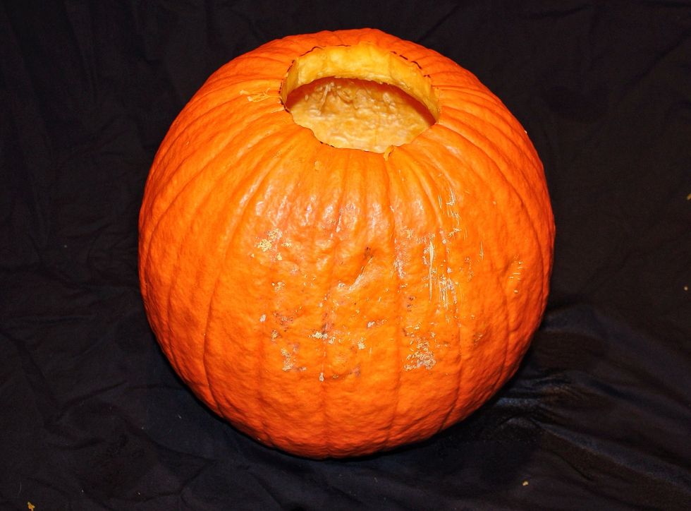Carve out the tea pot pumpkin and make sure it is very clean.