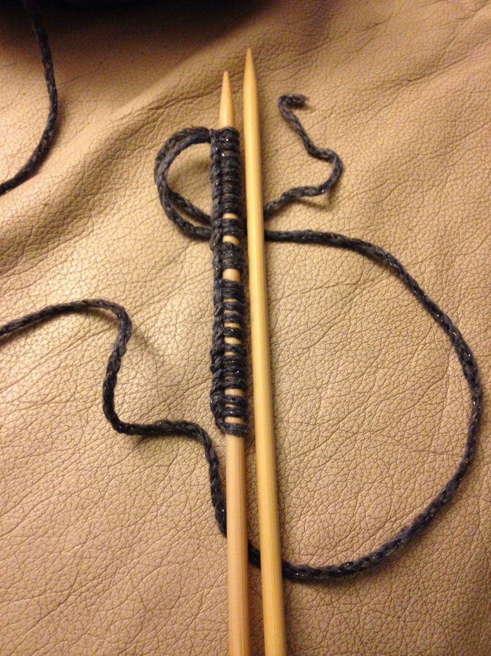 Cast on in multiples of 3, here I cast on 27 stitches with a size 6mm needle. See my snap guide on how to do a long tail cast on.