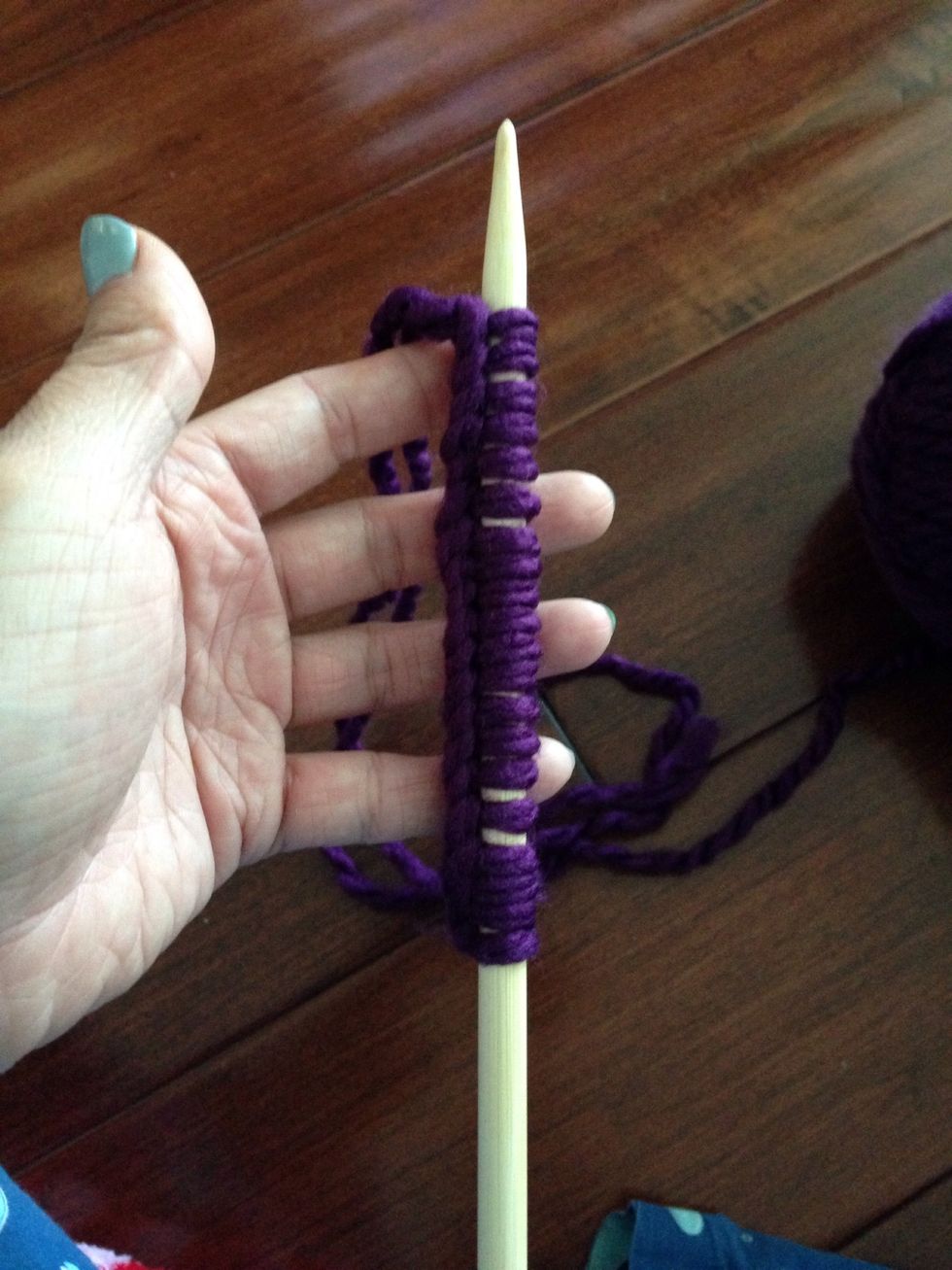 Cast on yarn on needle. Please see my long tail cast on snap guide! Here I cast on 20 stitches