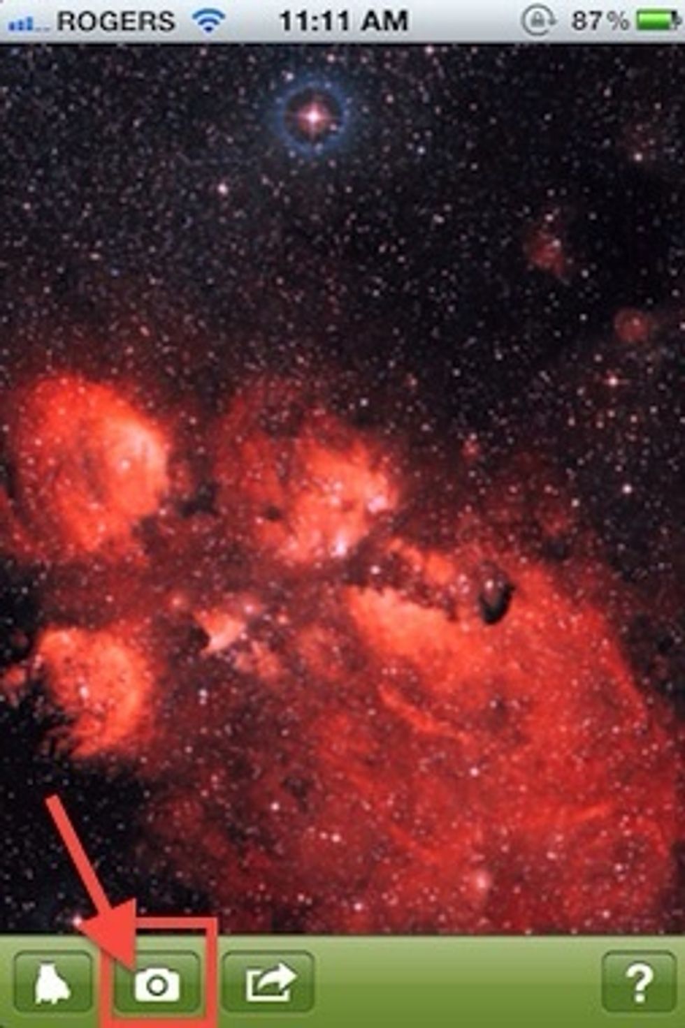 CatPaint opens to a blank screen. The background image is of the cosmos.