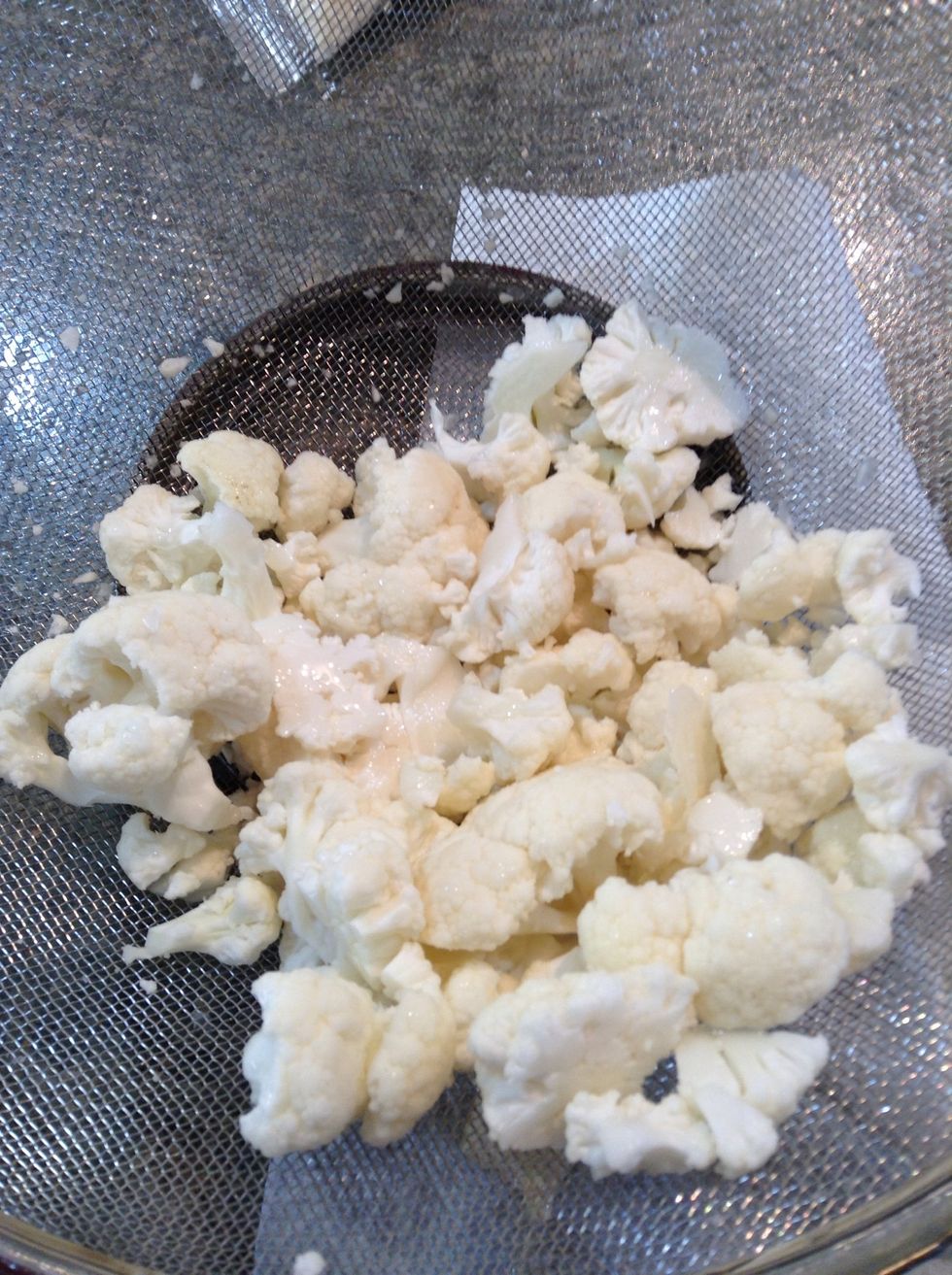 Cauliflower I already coated about half