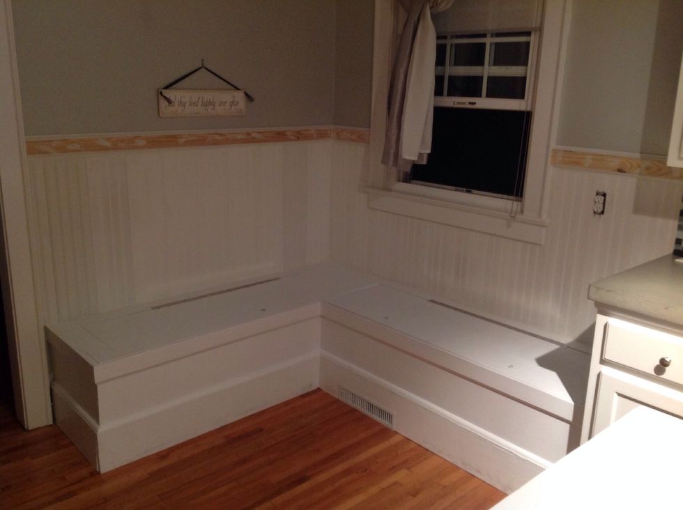 Caulk all the seams and trim.