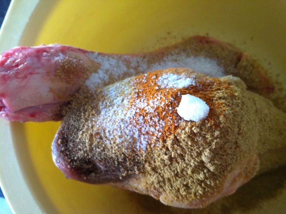 Cayenne pepper and salt to taste. Be mindful of the salt as some store purchased stock have added salt in it.