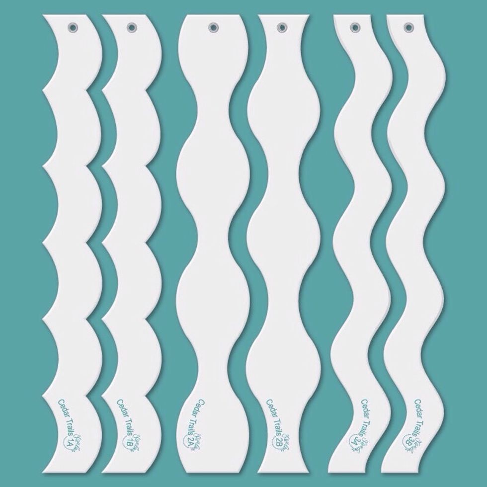 Cedar Trails. Comes with 6 Designer Templates in 3 sets and a ring for easy storage.