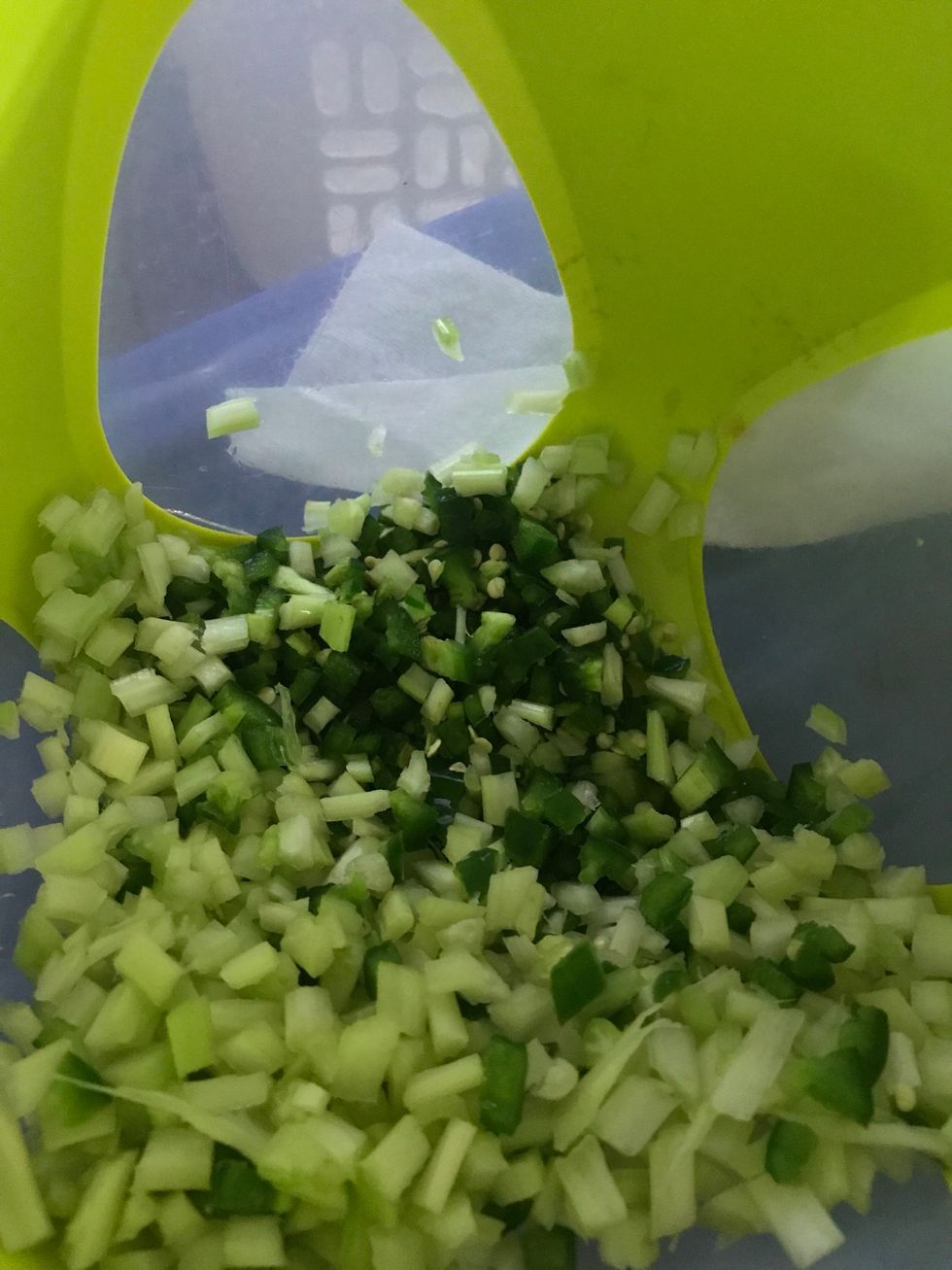 Celery and jalape\u00f1o chop