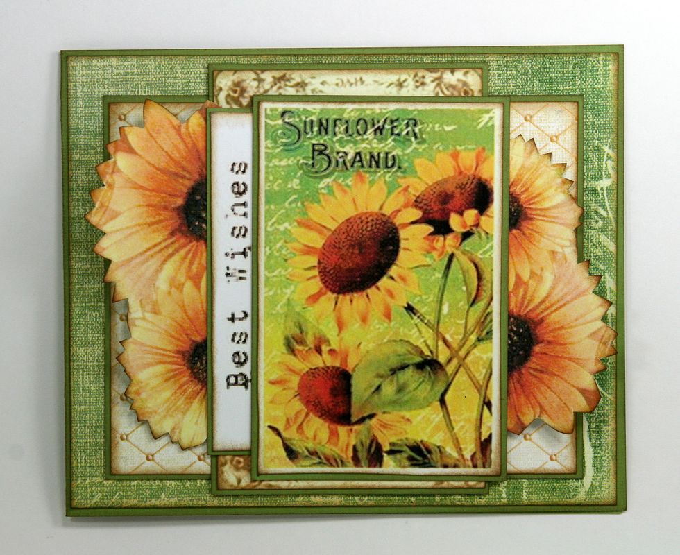 Center and adhere focal image to card base.