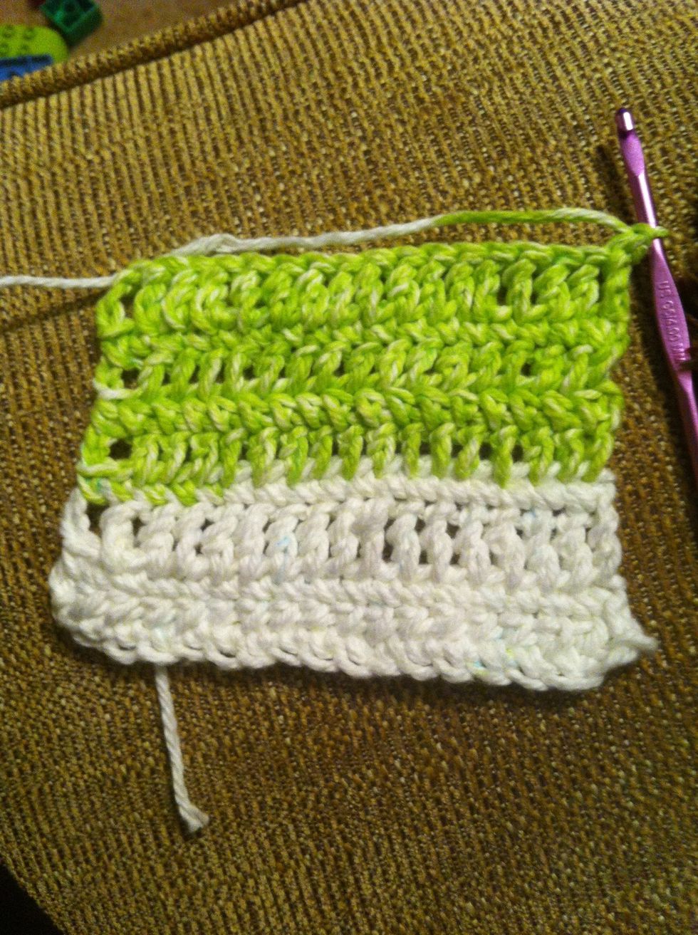Ch 1, (does not count), sc across. 1 sc in top of ch 4. Turn