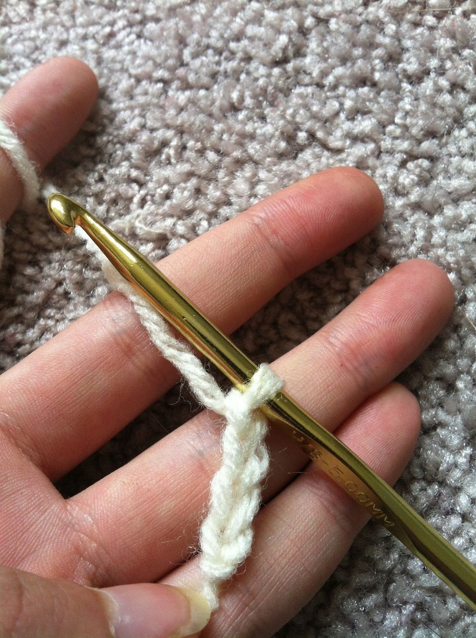 chain 4. (some patterns call for 5 chains, it depends on the number of stitches you're going to work in your first round)