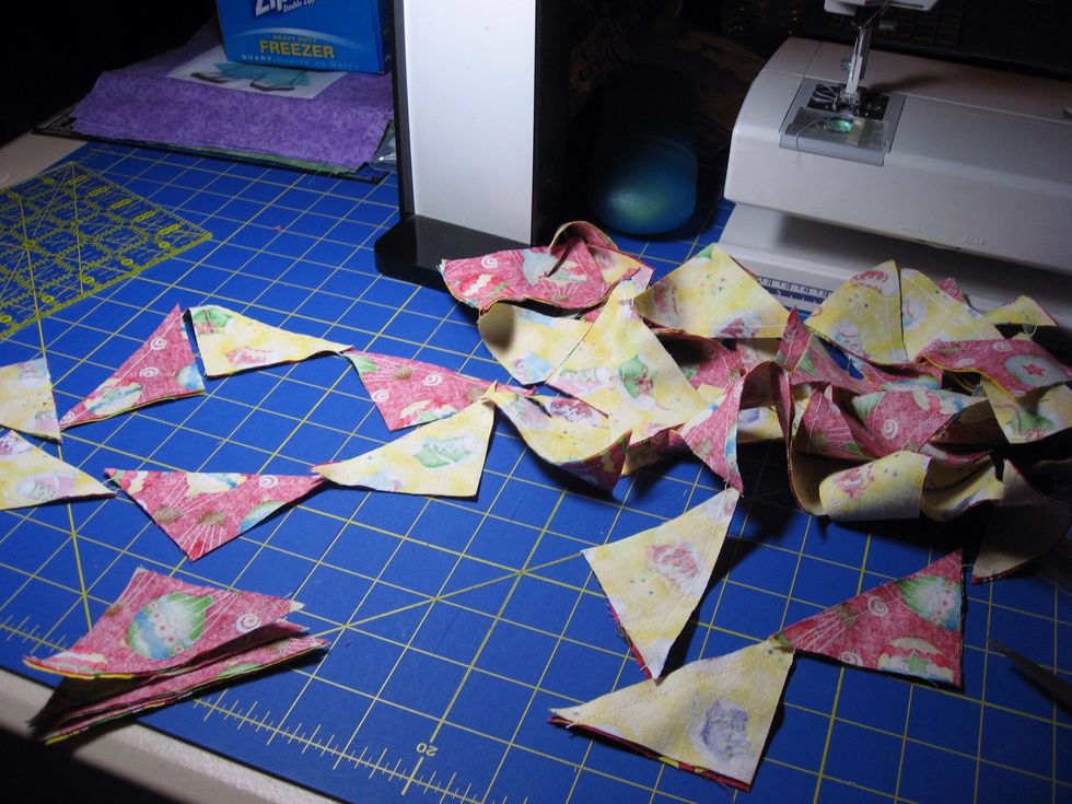 Chain stitching numerous small parts is a huge time saver.