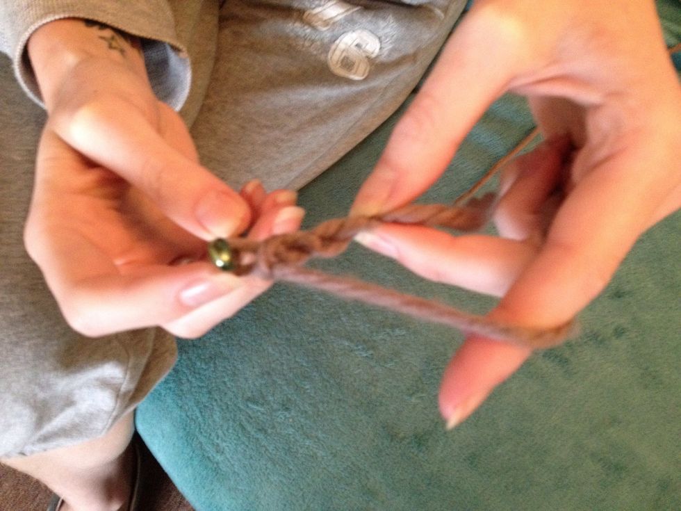 Chain three stitches. (Sorry for the fuzzy pic!)