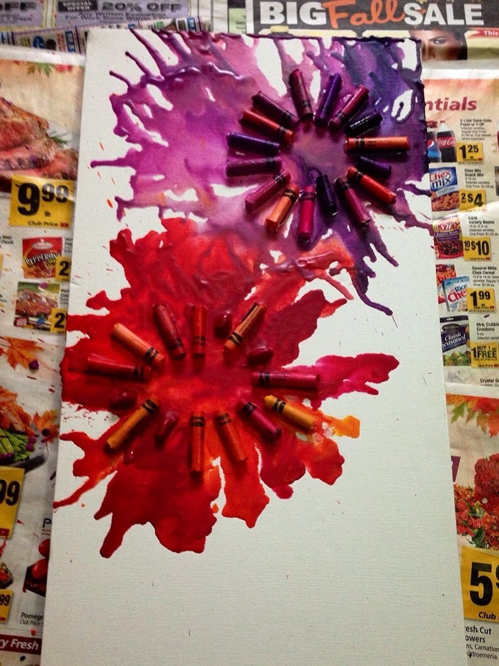 Chances are your 'flowers' will vary from one another, since these wax have a mind of their own. But it's okay! That's what makes your art project unique :)