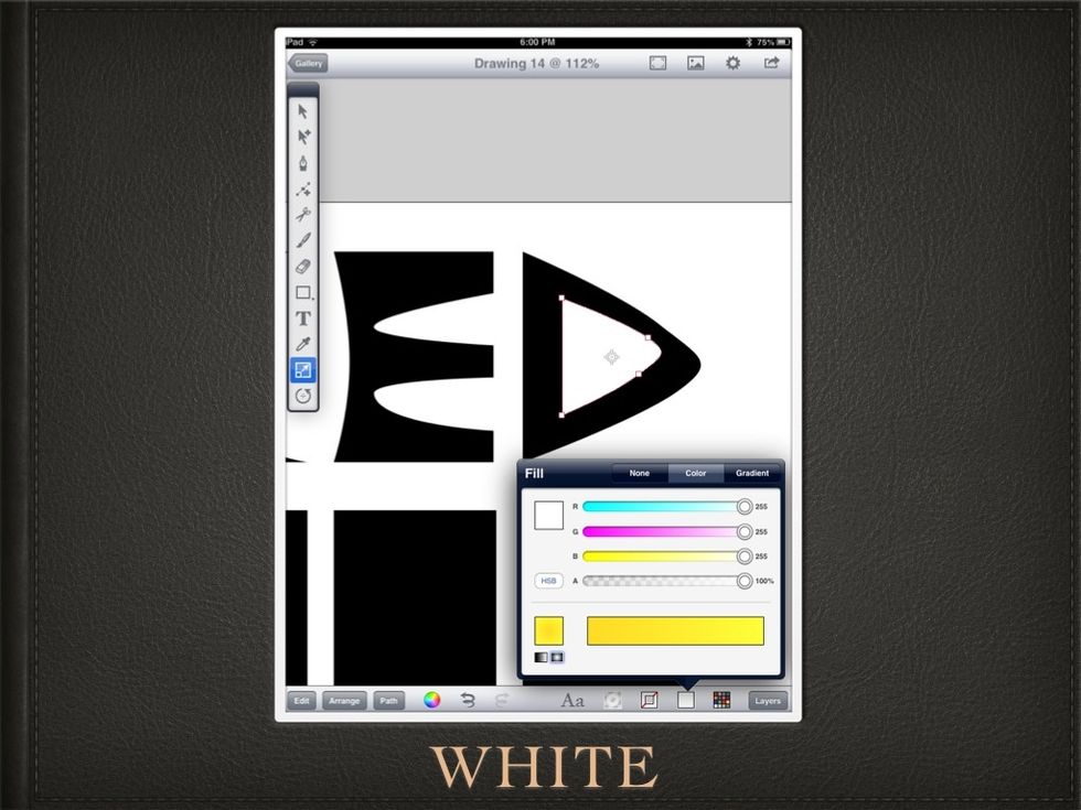 Change the color of the scaled "D" to WHITE (all bars to the right)