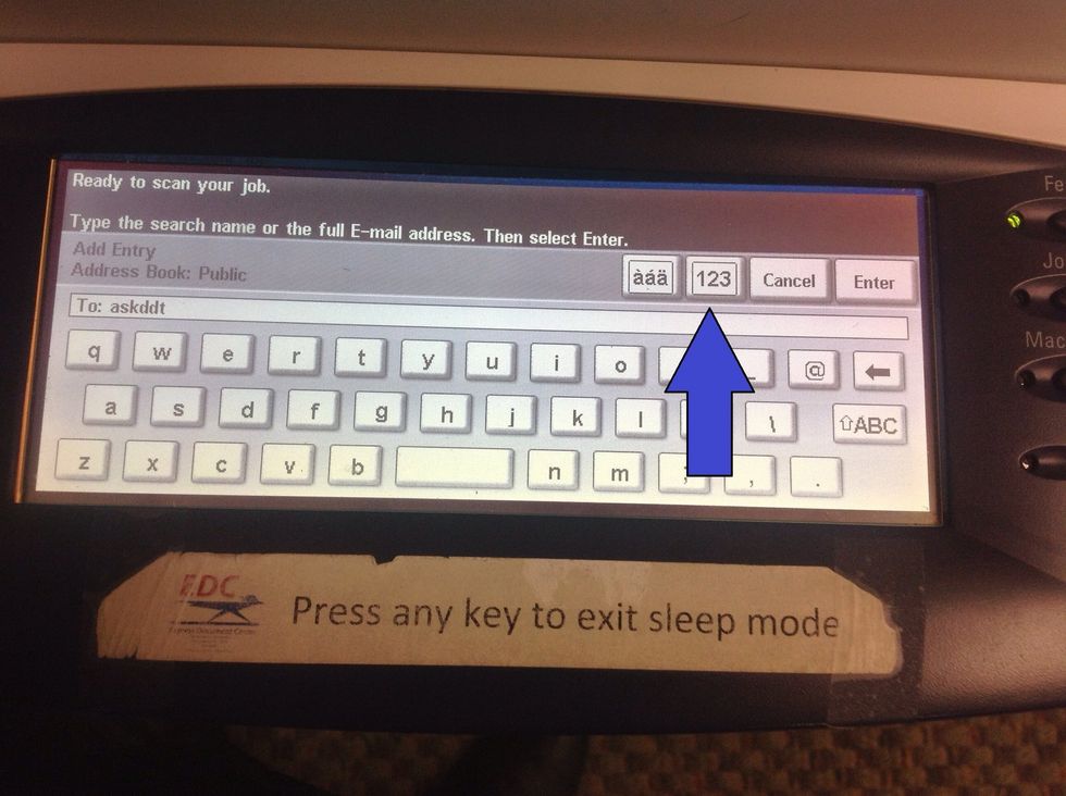 Change the Keyboard input by selecting the 123 button