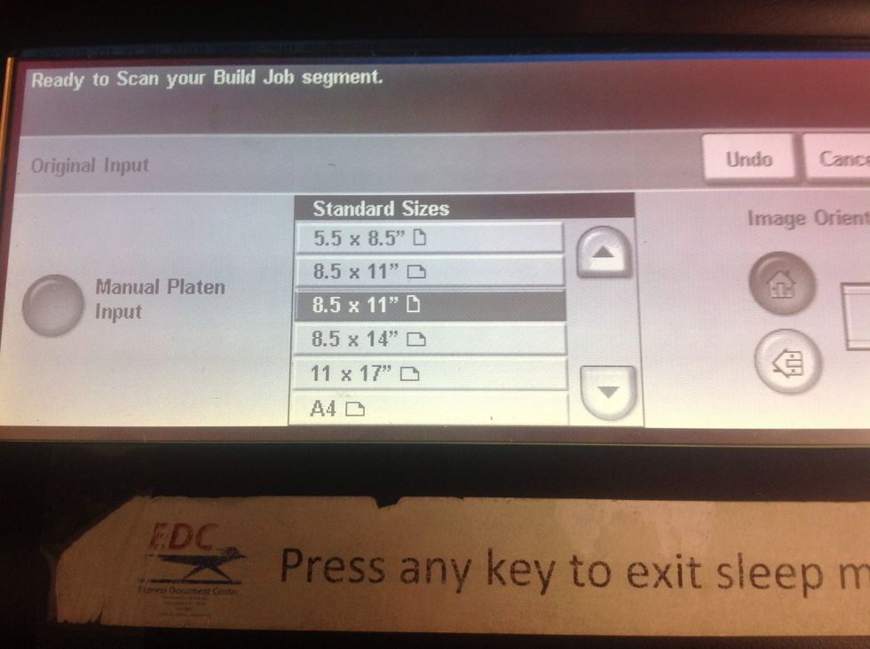 Change the size setting to fit the page size of the item you are scanning