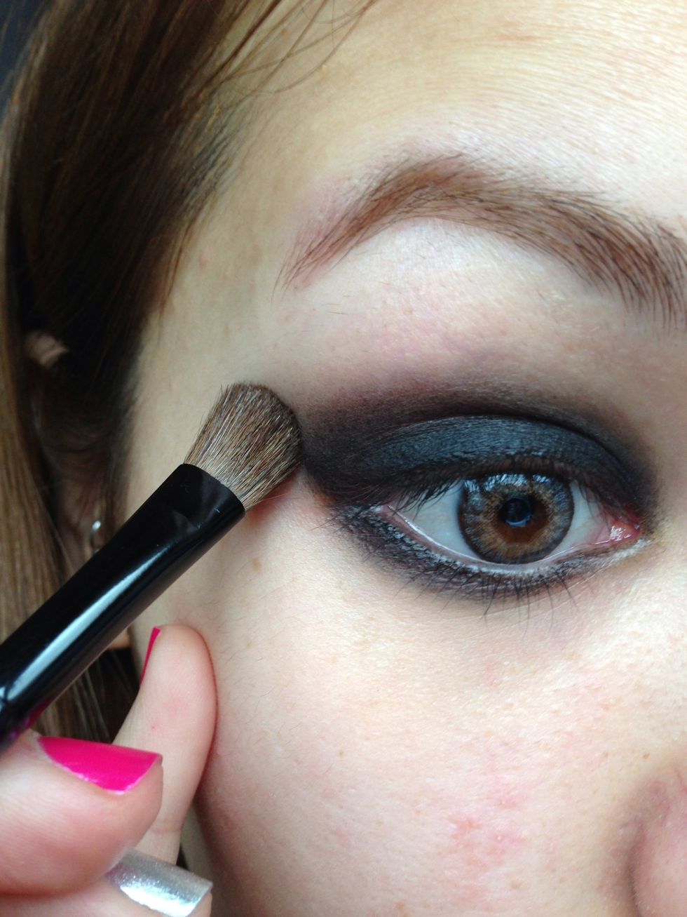 Change to a clean blending brush to refine the edge into a clean gradient.