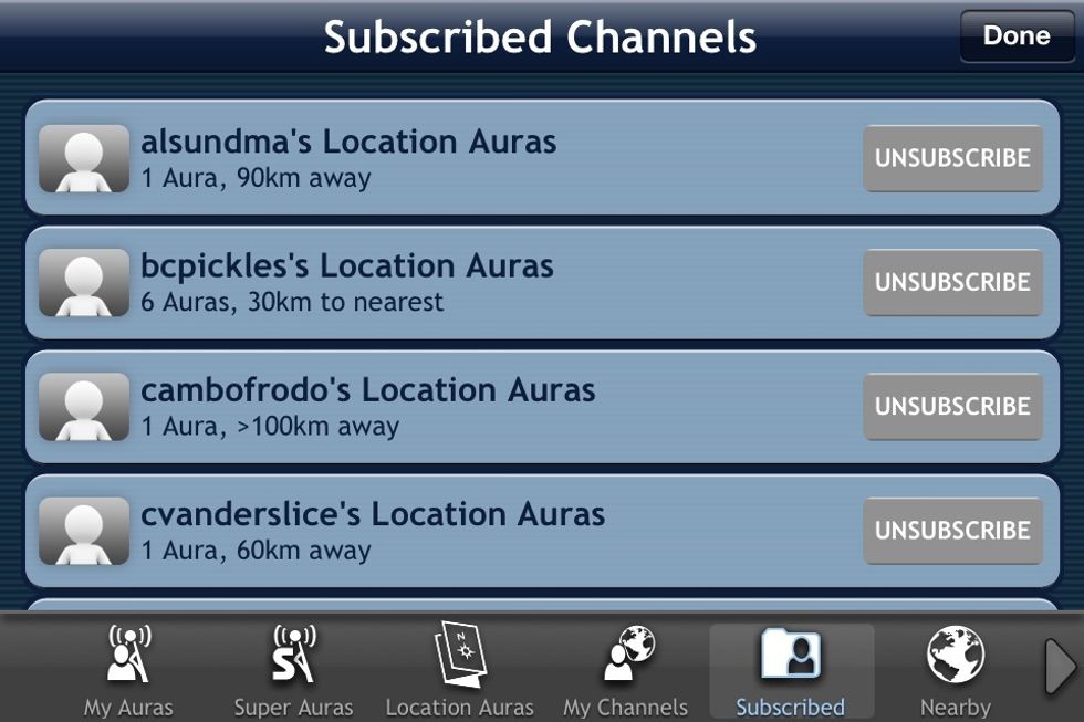 Channels I've subscribed to.