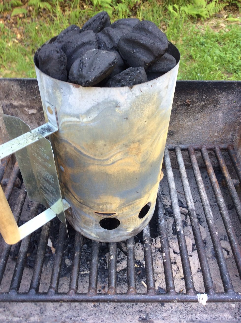 Charcoal to fill the chimney.