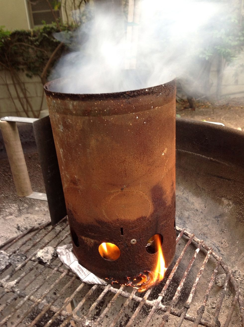 ...charcoal will catch fire and burn.