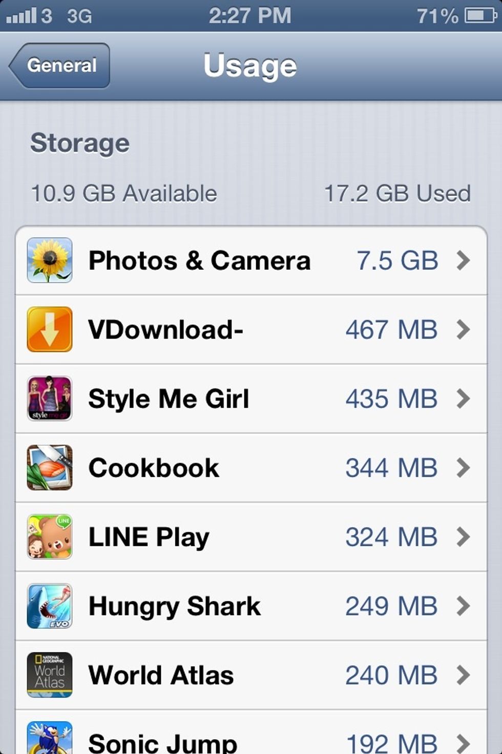 Check how many spaces you have left, the list below should take about a minute to load