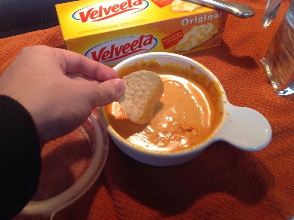 Check if the dip is to your liking with a corn chip or whatever article of food you plan on dipping into it.