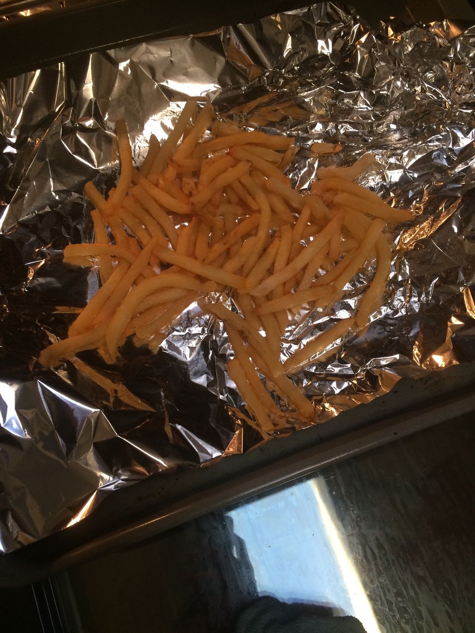 Check on the fries suppose to be ready in 15 minutes.