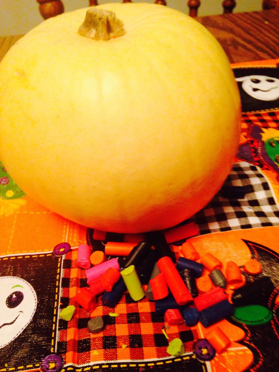 Check out all the pretty colors next to the white pumpkin ;)