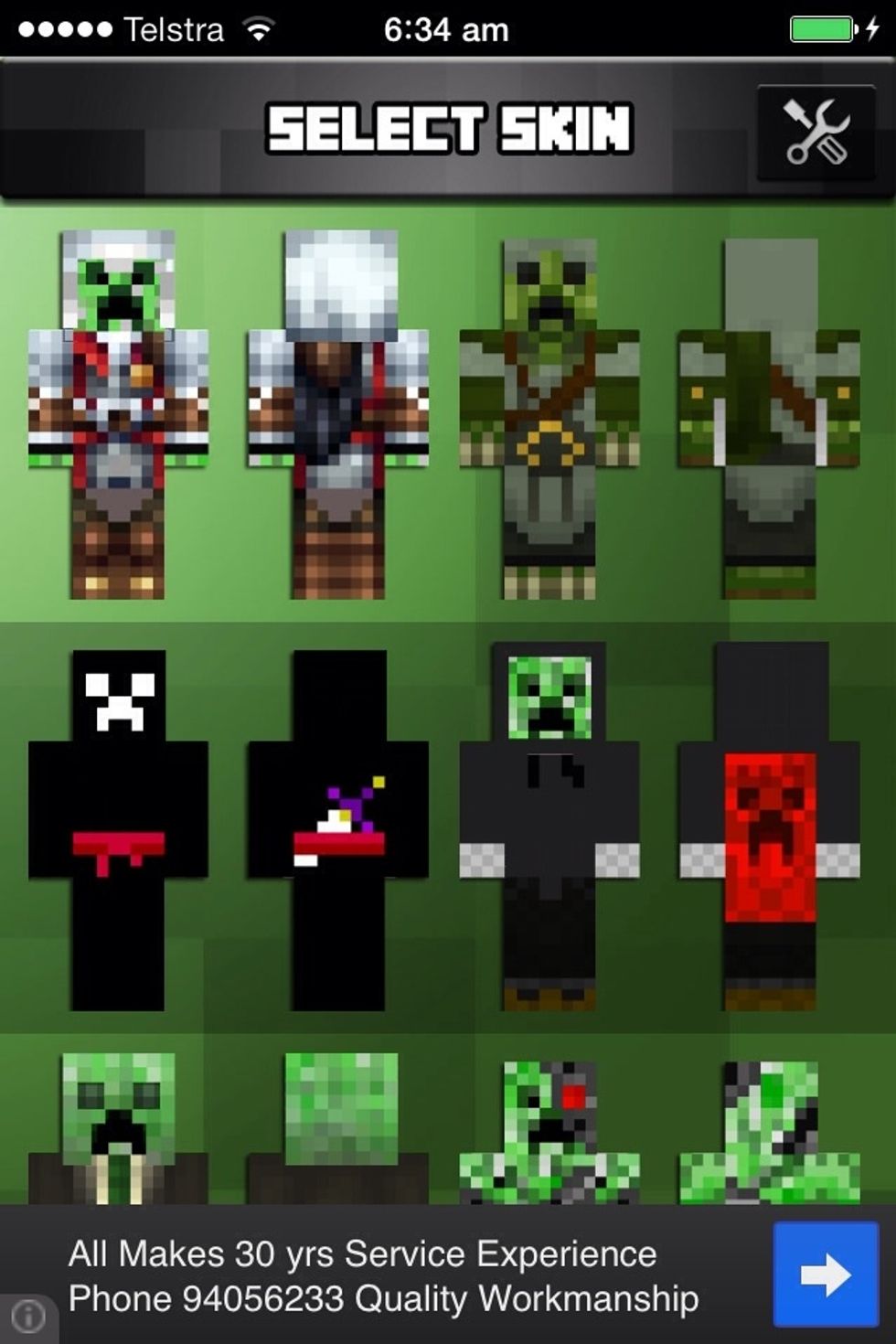 (Check out supplies first ) Open one of the apps choose a skin you like (open the supplies to see how to get the apps)