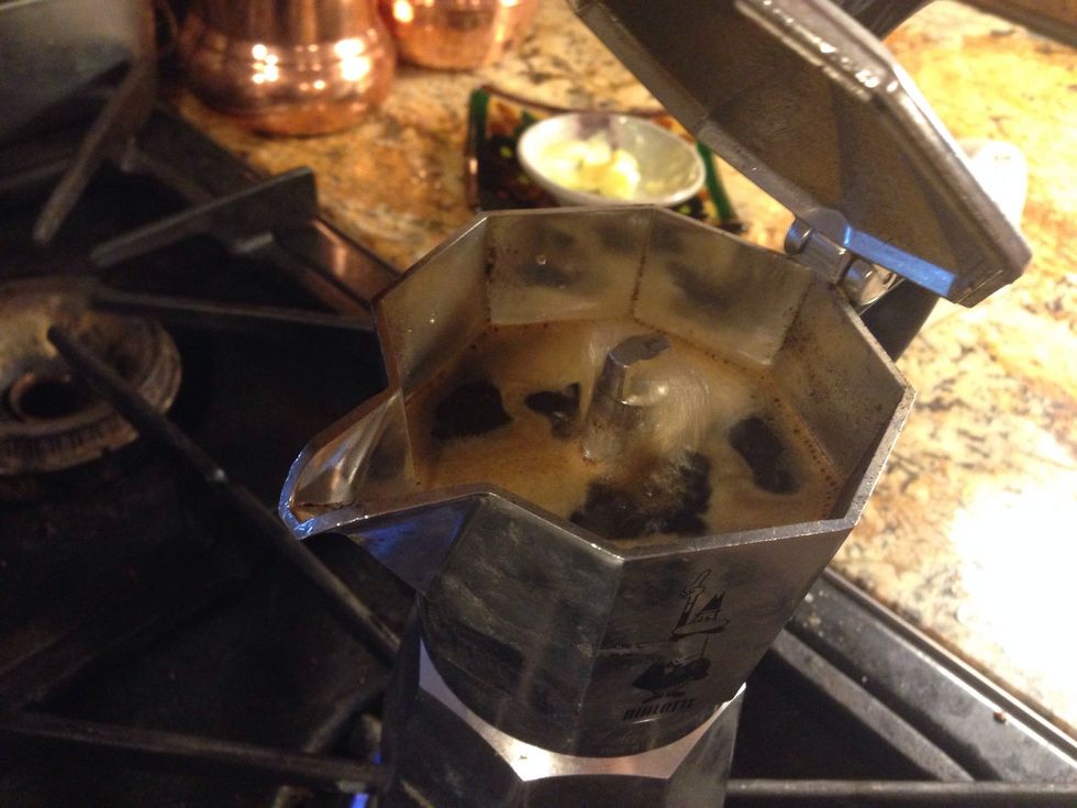 Check out the espresso bubbling over. :)