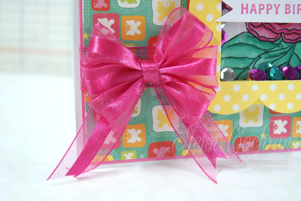 Check out the Really Reasonable Ribbon bow up close.  Turned out so pretty!