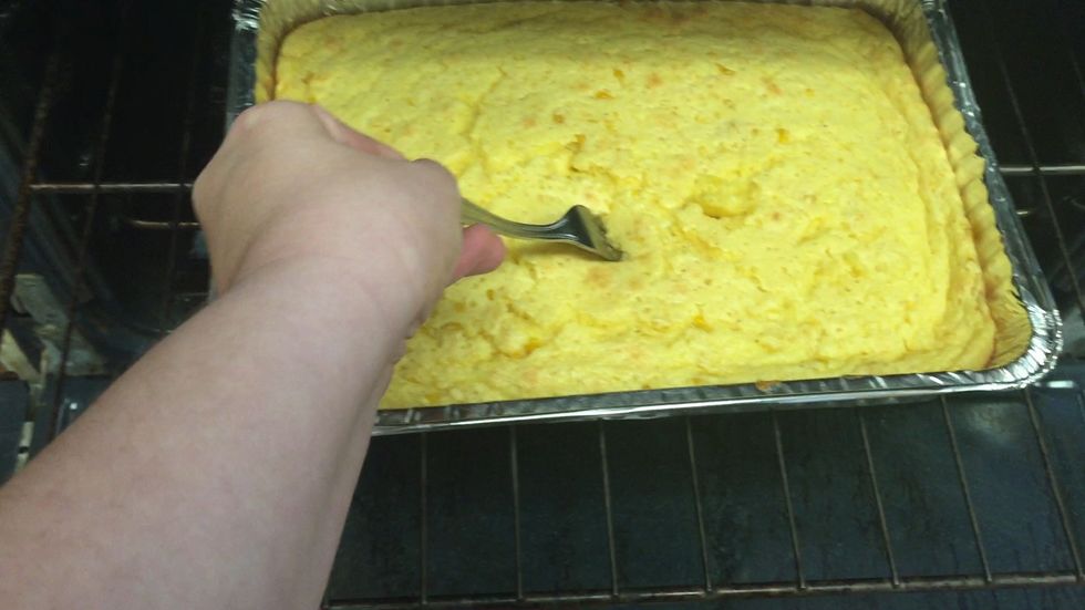 Check periodically with a fork or knife until the fork or knife comes out clean.