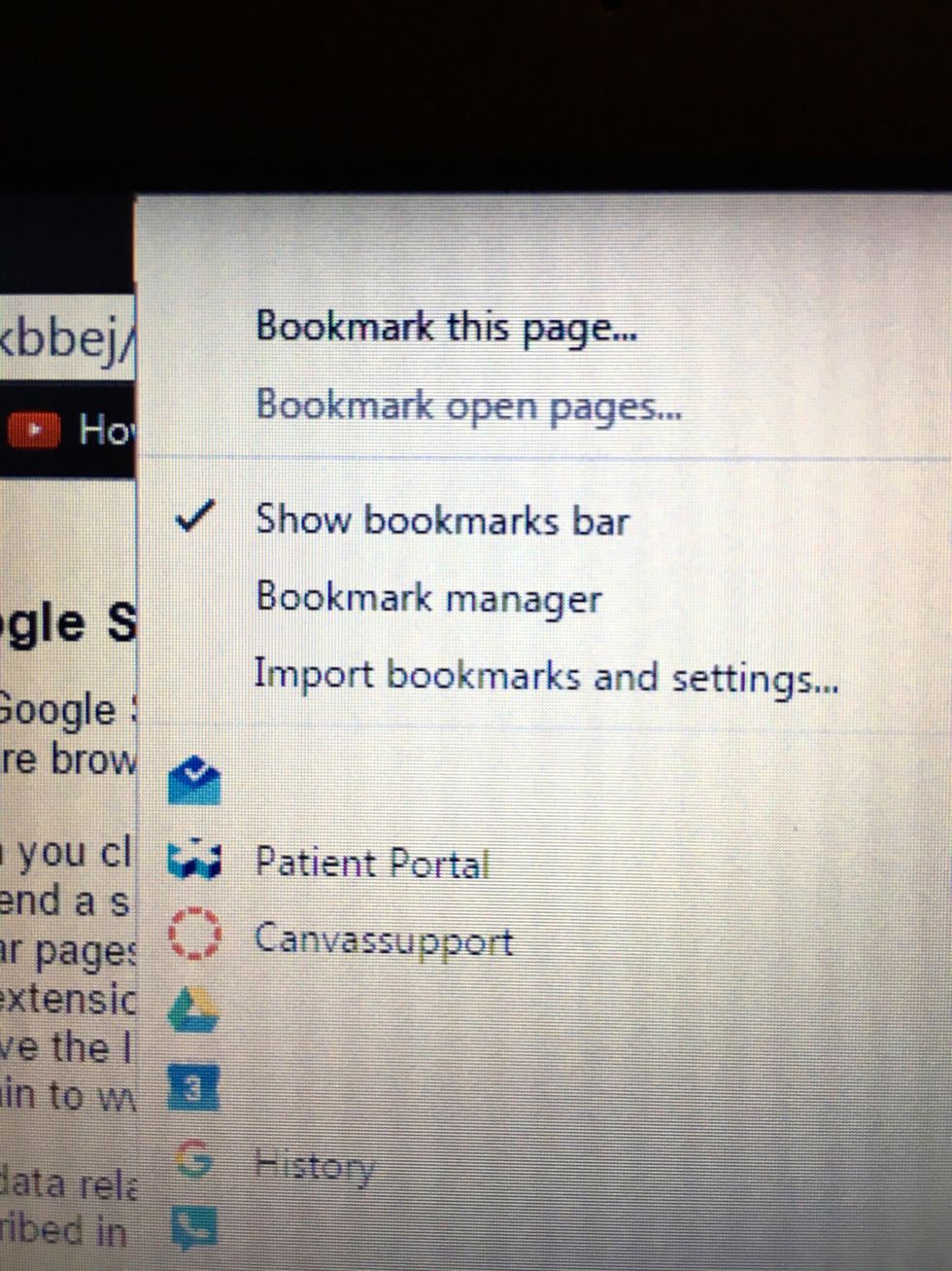 Check Show bookmarks bar