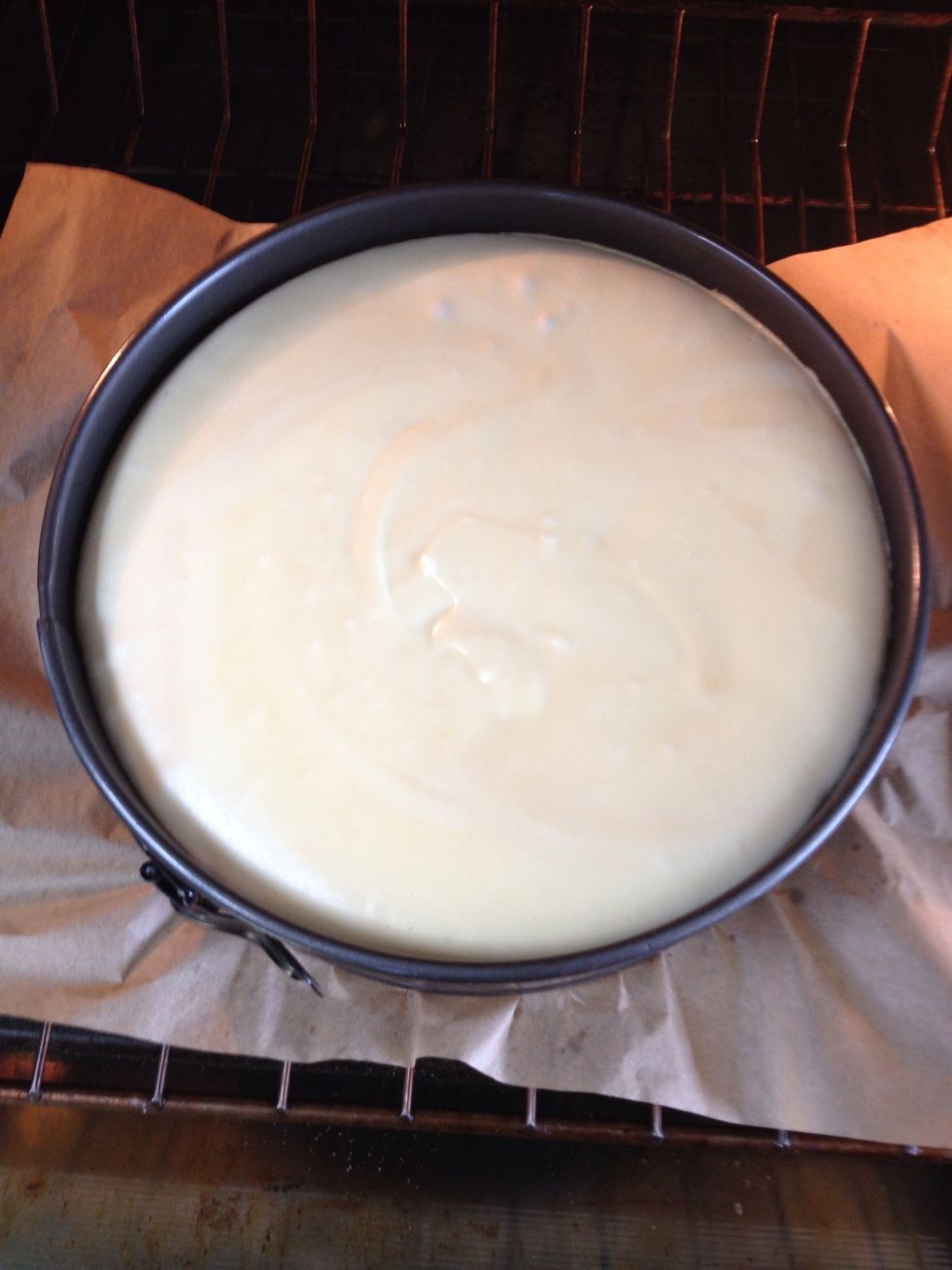 Check the cheesecake when your timer goes off.