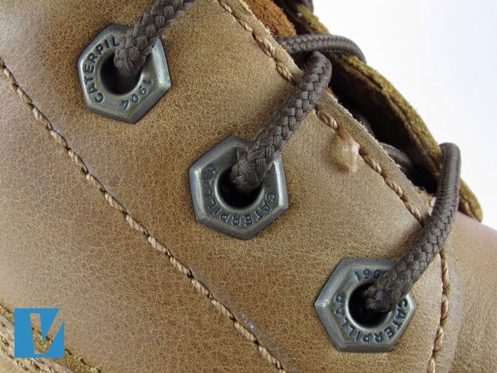 Check the lace and eyelets on the boots are fixed neatly to the upper. Some eyelets may have Caterpillar 1904 engraved onto the eyelet.