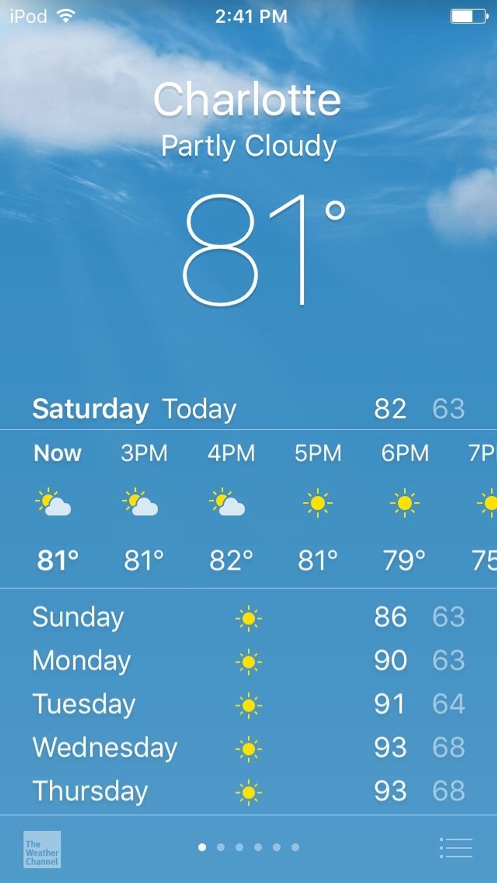 Check the weather and screenshot it