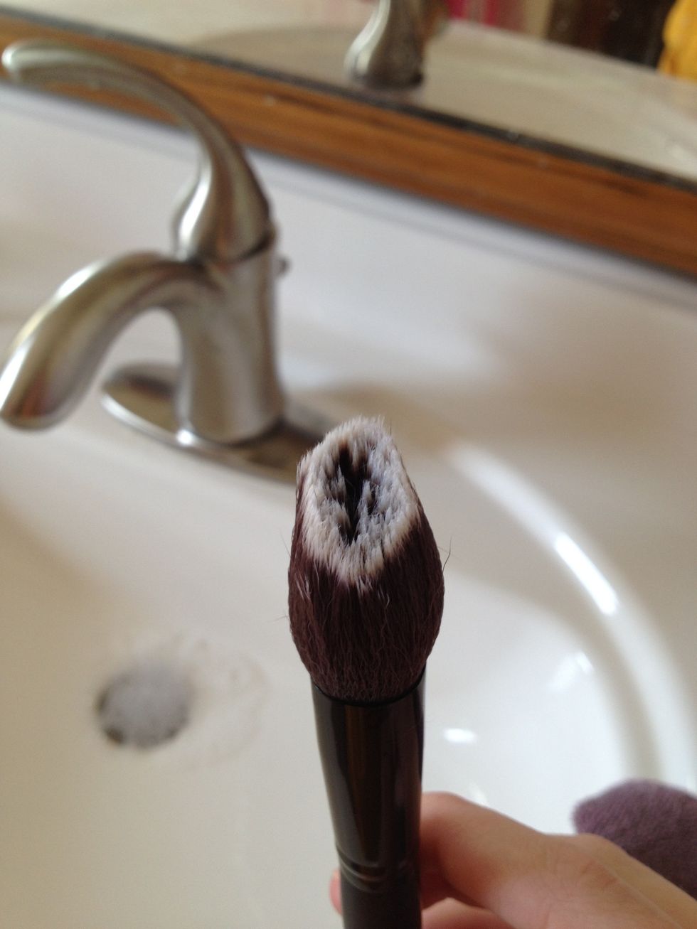 Check your brush for suds.