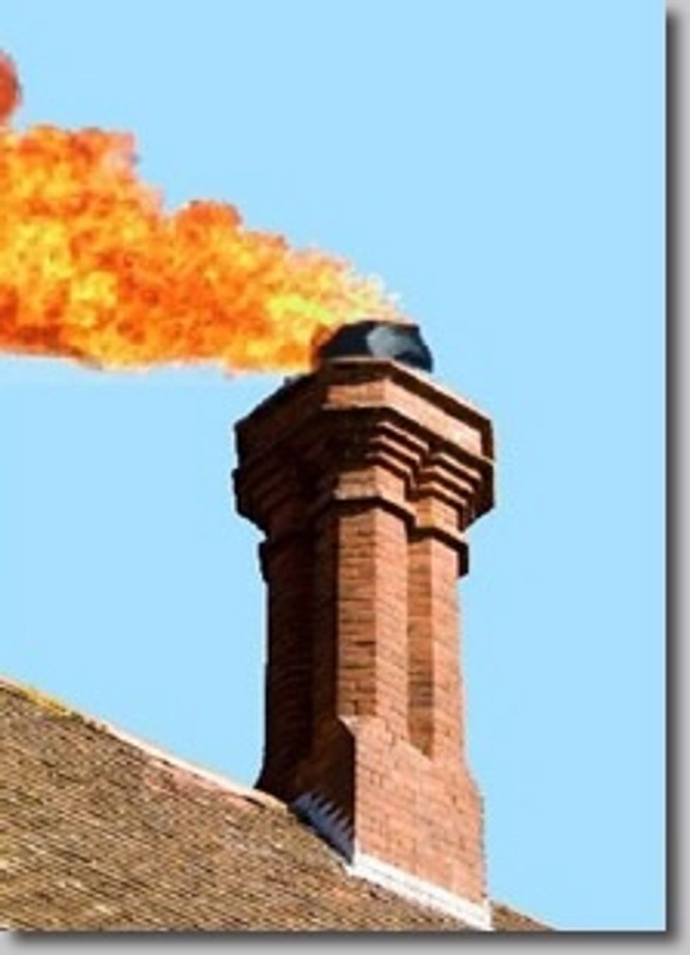 Check your chimney.  More and more chimney fires and happening and it is because people have wood fires but don't sweep out there chimney first.