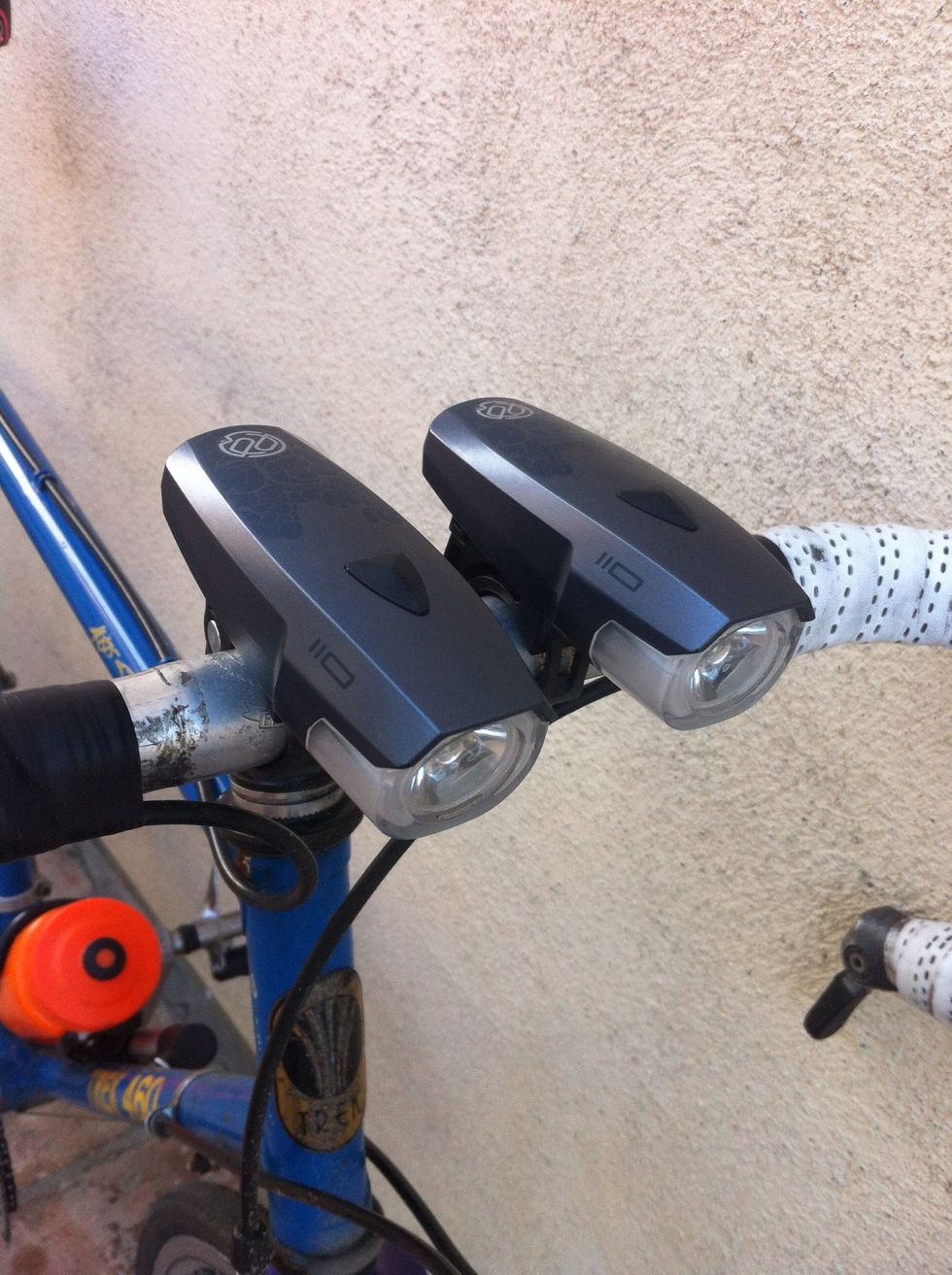 Check your front lights to make sure they are securely mounted and that they have a charge.