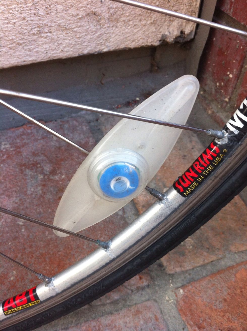 Check your spoke lights to make sure they are securely mounted and that they have a charge. (Using reflectors is fine too.)