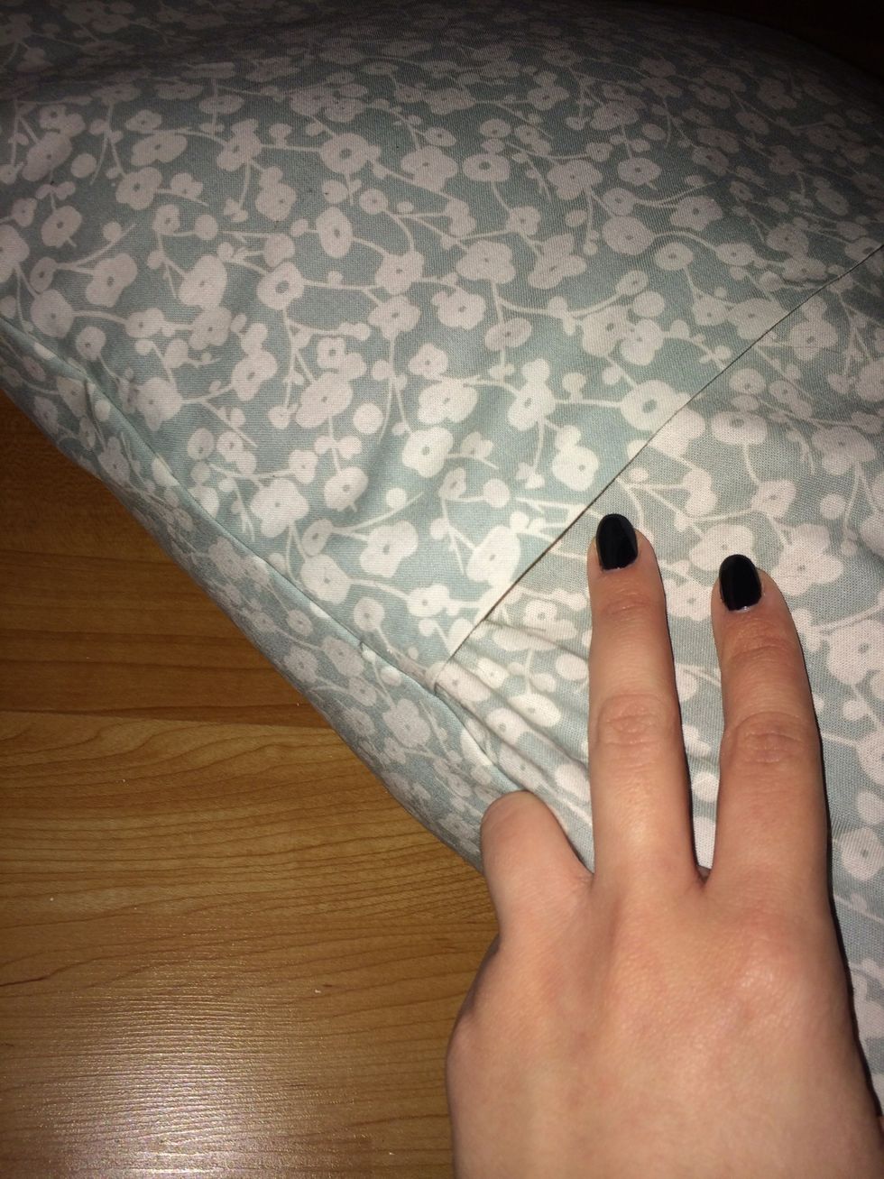 Checking for holes. Nice clean edges. Imagine!! No sewing machine!!