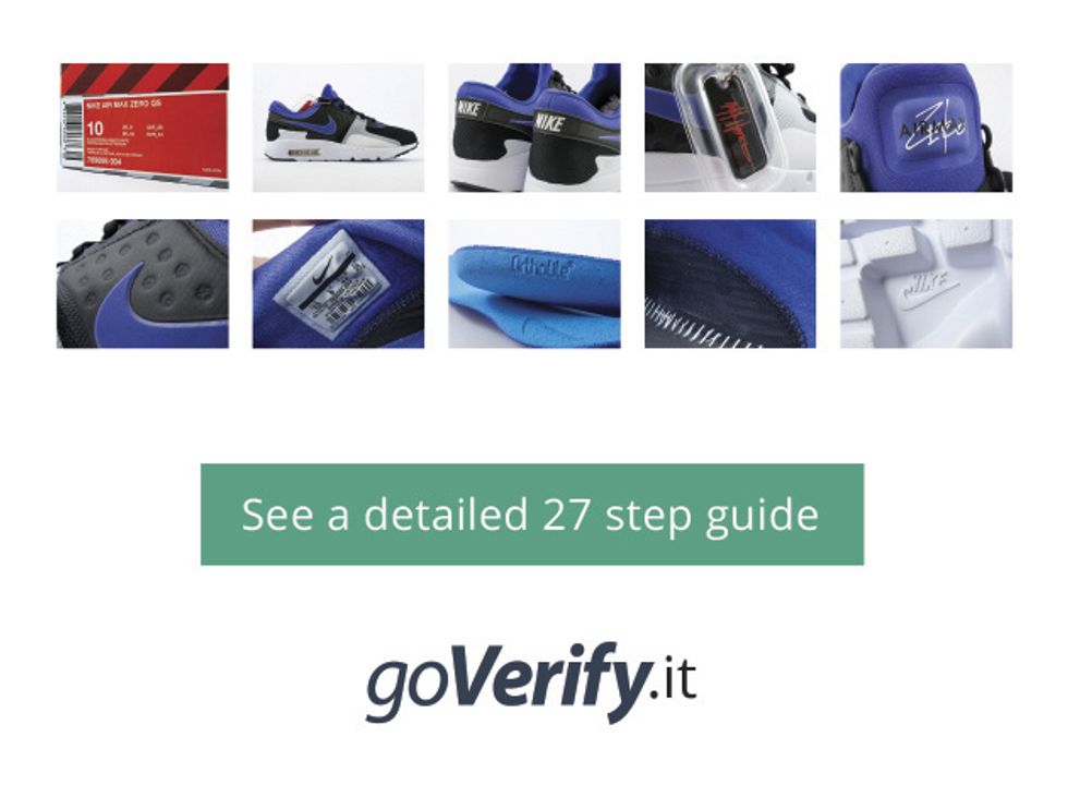 Checkout the goVerify website or iPhone app for 27 steps to spotting fake Air Max Zeros