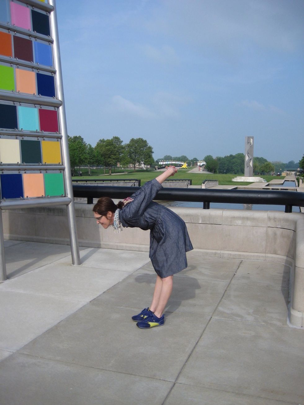 Chest stretch \u2013 Interlace hands behind body and straighten arms