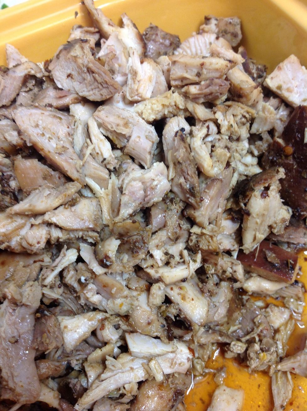 Chicken braised with ancho chiles in cook and hold smoker