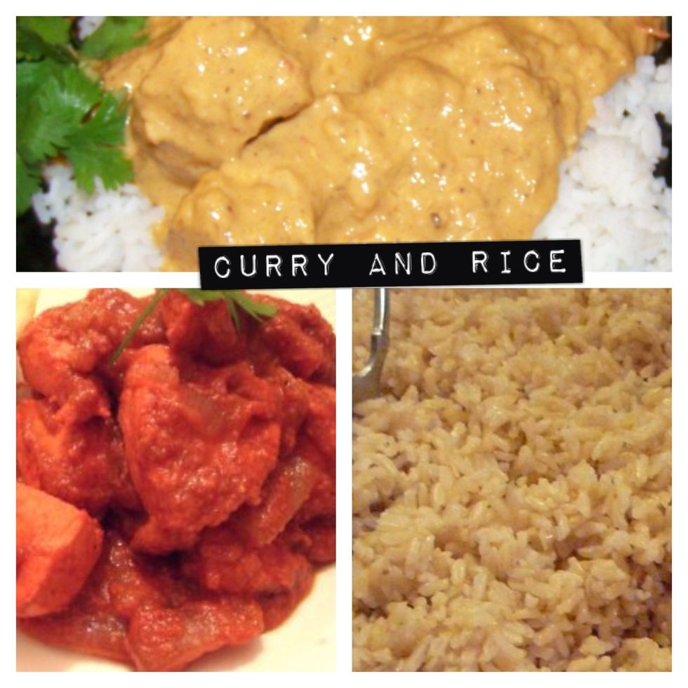 Chicken curry one of my faves :). Alot of curries are traditionally made with cream and are so calorific and fattening! Use curry paste and make your own healthier sauce with brown rice.