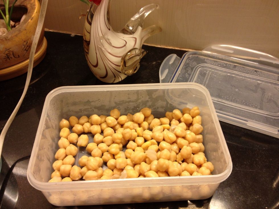 Chickpeas/Garbanzo beans. My grinder is a bit small to grind all of em at once so im gonna grind em in 2 batches. Divide the ingredients accordingly. Now transfer the first batch into your grinder.