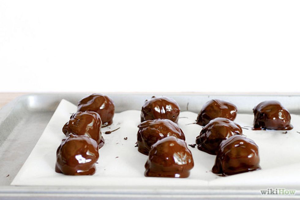 Chill the Oreo truffles. Refrigerate for at least 1 hour, or until the balls are firm.