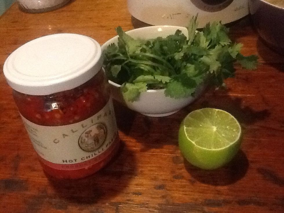 Chillis, coriander and limes are optional extras.