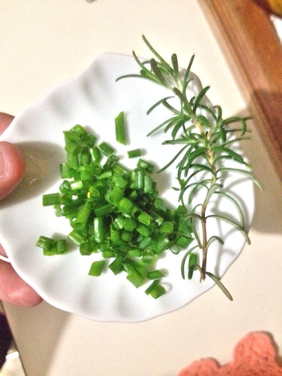 Chives and Rosemary!