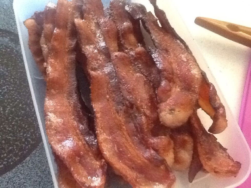 Choose a couple crispy ones. I pulled off the fatty end.