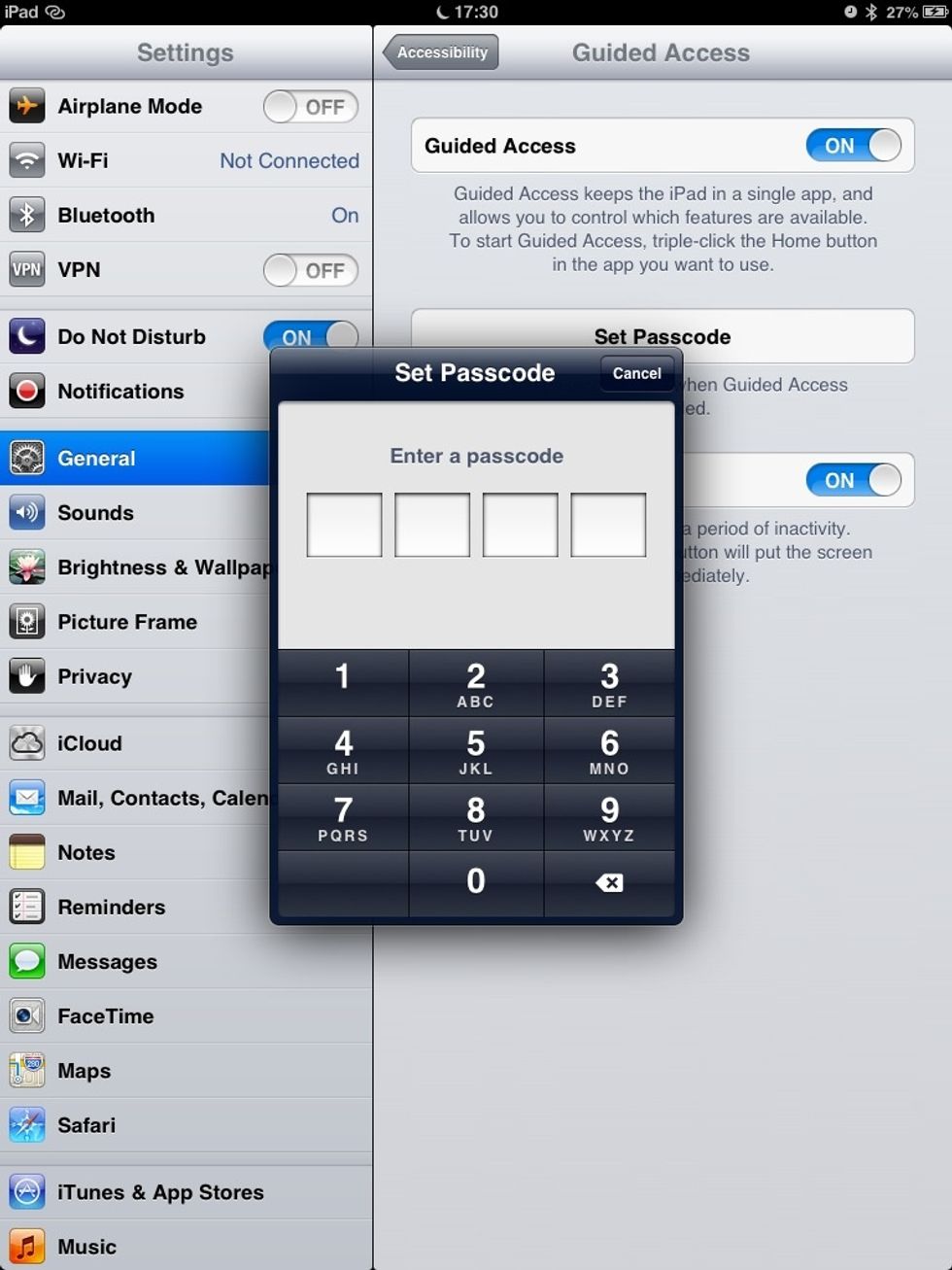 Choose a four-digit code and enter it here